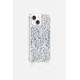 Coque iPhone 14 avec anneaux en silicone paillettes holographiques