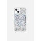 Coque iPhone 14 avec anneaux en silicone paillettes holographiques
