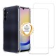 Coque Samsung Galaxy A25 Antichoc coins renforces Silicone + 2 Vitres en verre trempe Protection ecran