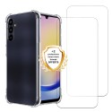 Coque Samsung Galaxy A25 Antichoc coins renforces Silicone + 2 Vitres en verre trempe Protection ecran