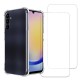 Coque Samsung Galaxy A25 Antichoc coins renforces Silicone + 2 Vitres en verre trempe Protection ecran