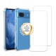 Coque Google Pixel 8A Antichoc coins renforces Silicone + 2 Vitres en verre trempe Protection ecran