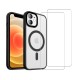 Coque iPhone 12 Mini Noire fumee Compatible Magsafe + 2 Vitres Protection ecran
