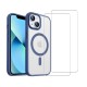 Coque iPhone 13 Bleue fumee Compatible Magsafe + 2 Vitres Protection ecran