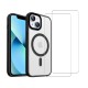 Coque iPhone 13 Noire fumee Compatible Magsafe + 2 Vitres Protection ecran