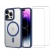 Coque iPhone 13 Pro Bleue fumee Compatible Magsafe + 2 Vitres Protection ecran