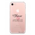 Coque iPhone 7/8/ iPhone SE 2020 rigide transparente Chieuse et Amoureuse Dessin La Coque Francaise