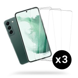 Lot de 3 vitres Samsung Galaxy S22 Protectrices en verre trempe
