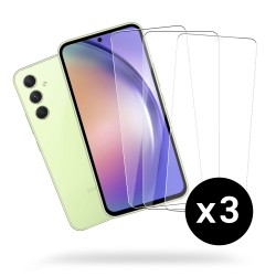 Lot de 3 vitres Samsung Galaxy A54 Protectrices en verre trempe 