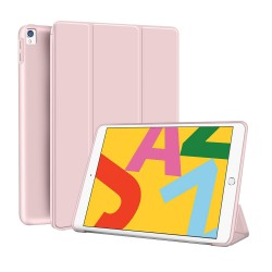 Etui Smart Cover iPad 10.2 Pouces 2019/2020/2021 Rose a rabat avec support