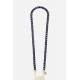 Chaîne bijoux Emmy avec mousquetons dorés de 120 cm en résine ultra résistante coloris bleu
