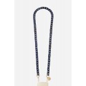 Chaîne bijoux Emmy avec mousquetons dorés de 120 cm en résine ultra résistante coloris bleu