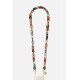 Chaîne bijoux Ambre avec mousquetons dorés de 120 cm en résine ultra résistante coloris multicolor
