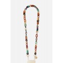 Chaîne bijoux Ambre avec mousquetons dorés de 120 cm en résine ultra résistante coloris multicolor