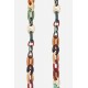 Chaîne bijoux Ambre avec mousquetons dorés de 120 cm en résine ultra résistante coloris multicolor