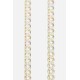 Chaîne bijoux Sarah avec mousquetons dorés de 120 cm en résine ultra résistante effet crystal