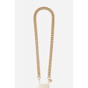 Chaîne bijoux Sarah avec mousquetons dorés de 120 cm en résine ultra résistante Beige Mat