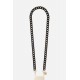 Chaîne bijoux Sarah avec mousquetons dorés de 120 cm en résine ultra résistante Noir Mat