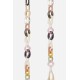 Chaîne bijoux Lola avec mousquetons dorés de 120 cm en résine ultra résistante coloris multicolor