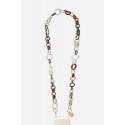 Chaîne bijoux Ava avec mousquetons dorés de 120 cm en résine ultra résistante coloris multicolor