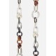 Chaîne bijoux Ava avec mousquetons dorés de 120 cm en résine ultra résistante coloris multicolor
