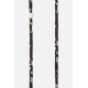 Chaîne bijou Della Bandana noir avec perles en bois blanches et mousquetons dorés