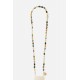 Chaîne bijou Polly 120 cm perles colorées avec mousquetons dorés 