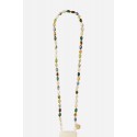 Chaîne bijou Polly 120 cm perles colorées avec mousquetons dorés 