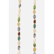 Chaîne bijou Polly 120 cm perles colorées avec mousquetons dorés 