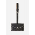 Ceinture universelle Jane de téléphone façon cuir noir avec clou argent