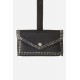 Ceinture universelle Jane de téléphone façon cuir noir avec clou argent