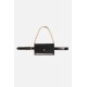 Ceinture universel Vicky de téléphone cuir noir avec chaîne dorée