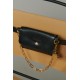 Ceinture universel Vicky de téléphone cuir noir avec chaîne dorée