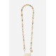 Chaine bijoux Cassy 120 cm résine dégradés vert et dorés et mousquetons dorés