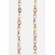 Chaine bijoux Cassy 120 cm résine dégradés vert et dorés et mousquetons dorés