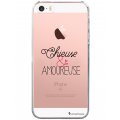Coque iPhone SE / 5S / 5 rigide transparente Chieuse et Amoureuse Dessin La Coque Francaise