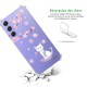 Coque Coque Samsung Galaxy A54 Silicone antichocs Solides coins renforcés Protection Housse transparente Chat et Fleurs Evetane