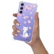 Coque Coque Samsung Galaxy A54 Silicone antichocs Solides coins renforcés Protection Housse transparente Chat et Fleurs Evetane