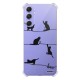 Coque Coque Samsung Galaxy A54 Silicone antichocs Solides coins renforcés Protection Housse transparente Chat Lignes Evetane