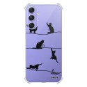 Coque Coque Samsung Galaxy A54 Silicone antichocs Solides coins renforcés Protection Housse transparente Chat Lignes Evetane