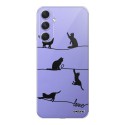 Coque Coque Samsung Galaxy A54 360 intégrale transparente Chat Lignes Tendance Evetane.