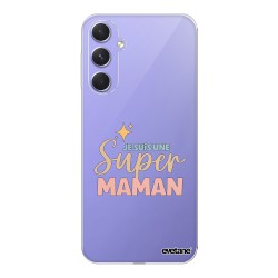 Coque Coque Samsung Galaxy A54 360 intégrale transparente Je suis une super Maman Tendance Evetane.
