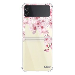 Coque Coque Samsung Galaxy Z Flip 3 Silicone antichocs Solides coins renforcés Protection Housse transparente Cerisier Evetane