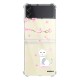 Coque Coque Samsung Galaxy Z Flip 3 Silicone antichocs Solides coins renforcés Protection Housse transparente Chat et Fleurs Evetane