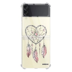 Coque Coque Samsung Galaxy Z Flip 3 Silicone antichocs Solides coins renforcés Protection Housse transparente Attrape coeur Evetane