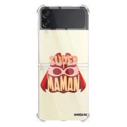 Coque Coque Samsung Galaxy Z Flip 3 Silicone antichocs Solides coins renforcés Protection Housse transparente Super Maman Evetane