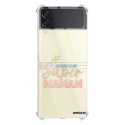 Coque Coque Samsung Galaxy Z Flip 3 Silicone antichocs Solides coins renforcés Protection Housse transparente Je suis une super Maman Evetane