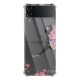 Coque Coque Samsung Galaxy Z Flip 4 Silicone antichocs Solides coins renforcés Protection Housse transparente Fée Fleurale Evetane