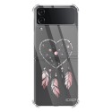 Coque Coque Samsung Galaxy Z Flip 4 Silicone antichocs Solides coins renforcés Protection Housse transparente Attrape coeur Evetane