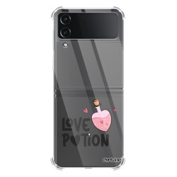 Coque Coque Samsung Galaxy Z Flip 4 Silicone antichocs Solides coins renforcés Protection Housse transparente Love Potion Evetane